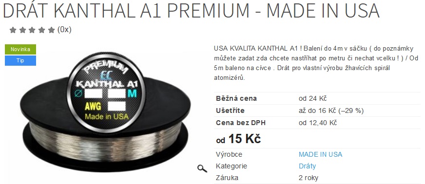 Drát Kanthal A1 PREMIUM - MADE IN USA